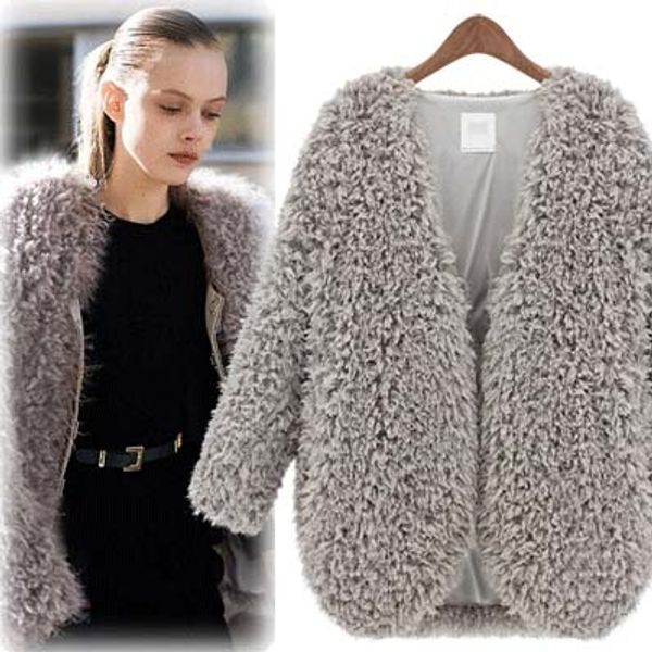 

2016 autumn winter coats jackets fashion women coat new long sleeve fur plus size large ladies casual short jacket clothing outwear d10, Black;brown