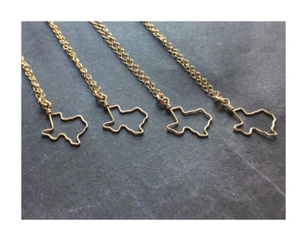 10PCS State of Texas Necklaces Hollow Outline Texas State Necklace America USA State Necklaces TX map Geography Necklaces