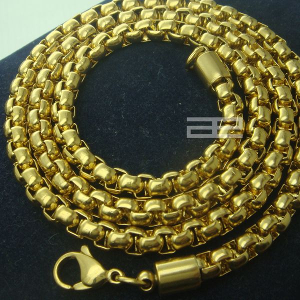 Collana in oro giallo 18 carati 18 carati GP lunghezza 55 cm uomo donna catena solida N199