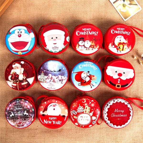 

15 colors cartoon christmas storage box coin purse santa claus christmas creative gifts for children christmas decorations ib498