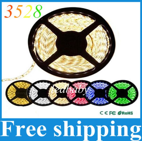 

быстрая доставка светодиодные полосы света ленты одного цвета 5 метров 300 светодиодов smd 3528 водонепроницаемый dc 12 в белый / теплый / к