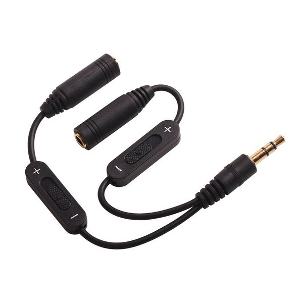 Lautstärkeregler, 3,5-mm-Stecker, Kopfhörer-Audio-Stereo-Y-Splitter-Kabel mit separatem Telefon