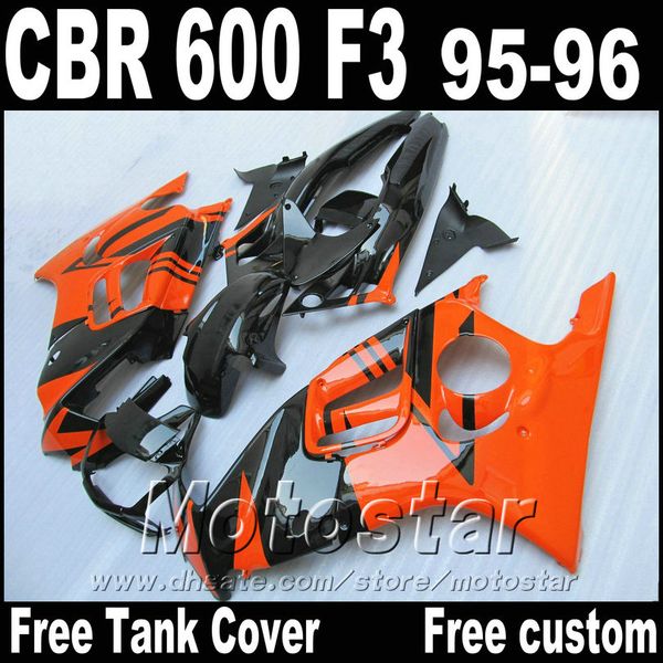 Pós-venda kits de corpo para Honda CBR600 F3 carenagens 1995 1996 laranja preto kit de carenagem CBR 600 F3 95 96 ZB75