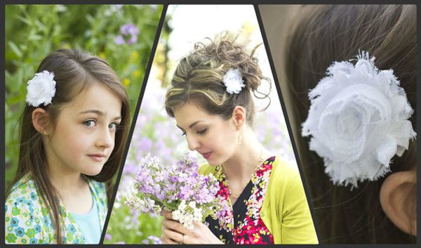 Baby Girls Shabby Flower Clips 2 5 Inch Shabby Flower Bow Hair