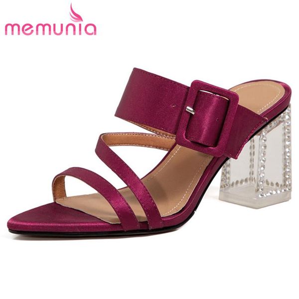 

sandals memunia 2021 ilk mules shoes women buckle solid colors elegant fashion high heels party, Black