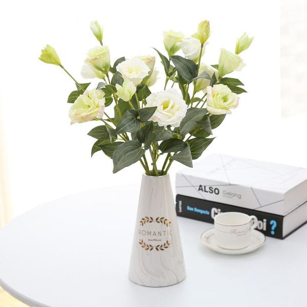 

decorative flowers & wreaths 1pc european artificial flower 3 heads fake eustoma christmas wedding party home 4 colours