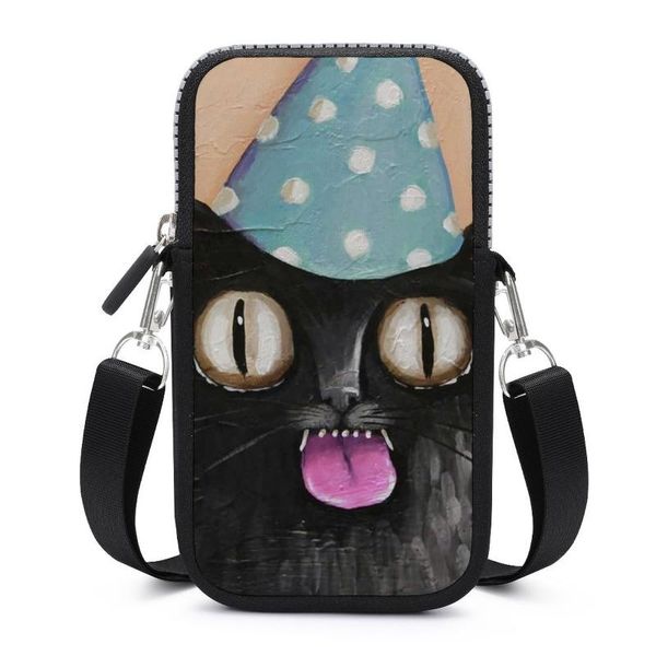 

evening bags black cat shoulder bag work mobile phone student bulk reusable purse