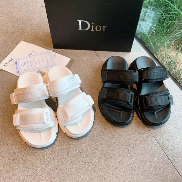 

slippers sandals europe station summer new daddy slippers women's sandals high lazy shoes muffin beach children, Black