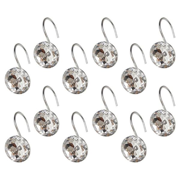 

hooks & rails 12pcs diamond shower curtain clips window acrylic