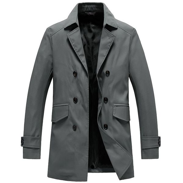 

spring and autumn mid-length dad outfits young business casual jacket men's double-breasted suit collar jackets, Black;brown