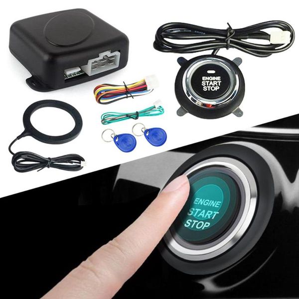 

alarm & security 12v car smart system push engine start sbutton lock ignition immobilizer with remote keyless go entry dropship