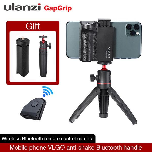 

ulanzi capgrip wireless bluetooth smartphone selfie handle grip phone stabilizer shutter release 1/4 screw stand holder monopods