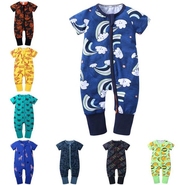 

baby designer clothes cotton infant boy rompers short sleeve newborn baby girl jumpsuits toddler climbing clothes 10 design dw4187, Blue