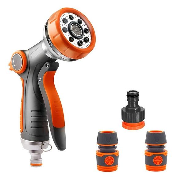 

water gun & snow foam lance garden hose nozzles kit 8 adjustable patterns spray nozzle watering accessories for lawn washing