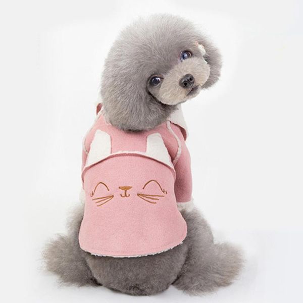 

dog apparel pet shirt lapel jacket puppy sweatshirt coat pets cat warm clothes #c