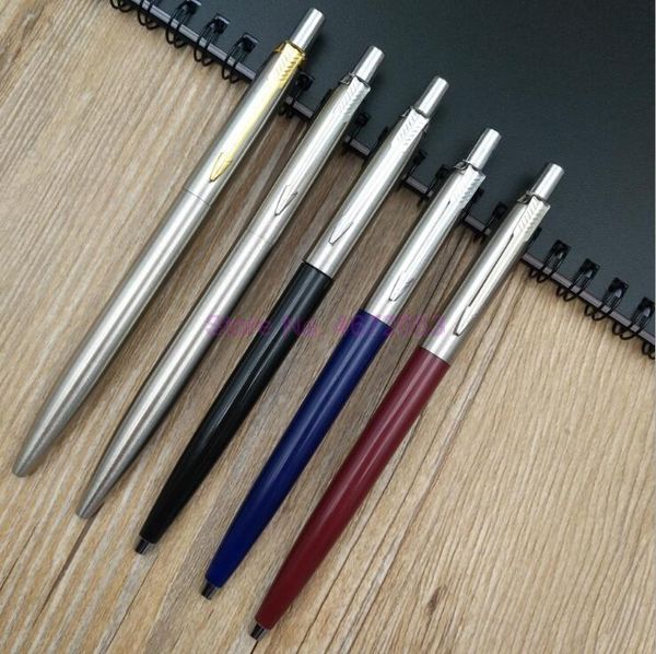 

1000pcs/lot metal ballpoint pen core solventborne automatic pens for school office writing 0.7mm ink black blue, Blue;orange