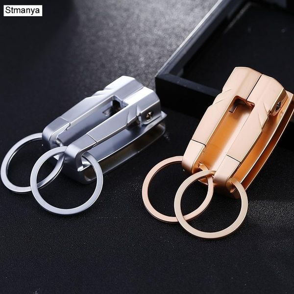 

keychains brand men car key chain women waist hanging holder ring metal keychain business gift jewelry k1149, Silver
