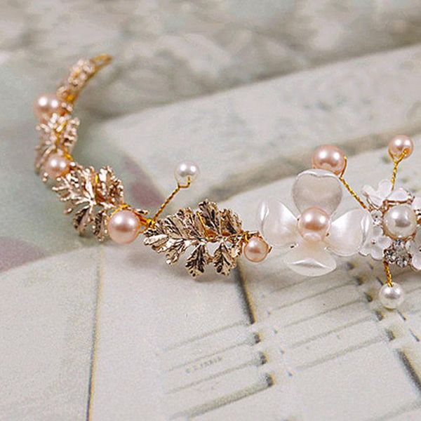

hair clips & barrettes bridal flower faux pearl rhinestone wedding headband clip tiara accessories, Golden;silver