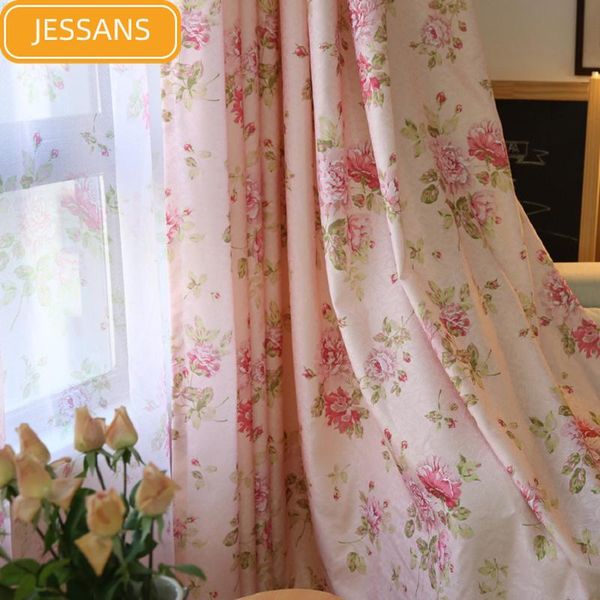 

curtain & drapes korean style curtains for living dining room bedroom garden orchid semi-blackout pink and blue are available