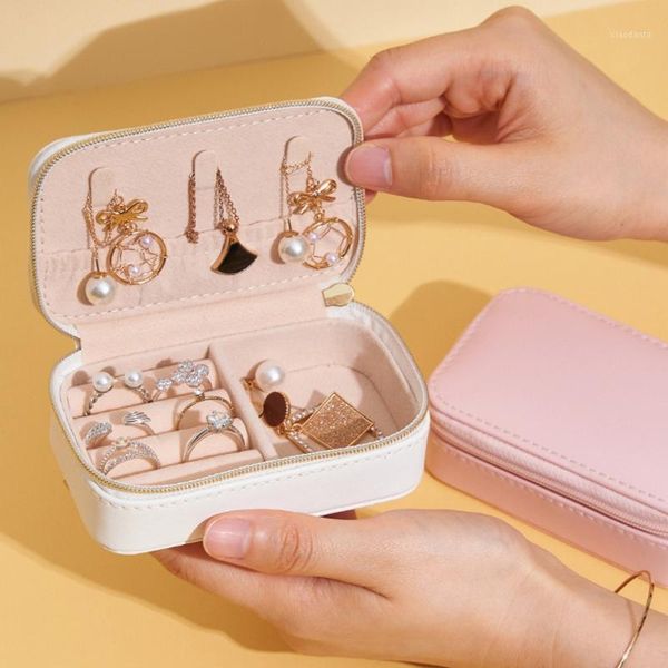 

storage bottles & jars mini cosmetics jewelry bag portable travel box homemade creative design pu leather