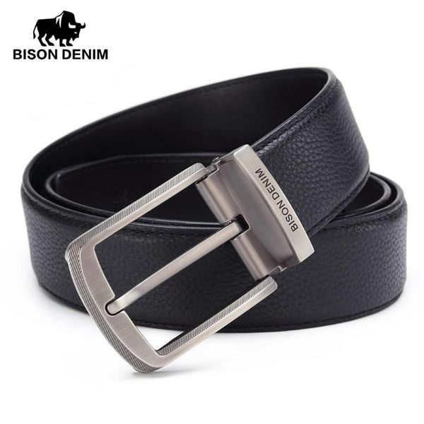 

brand men genuine leather belts pin buckle male waistband men's belt, Black;brown