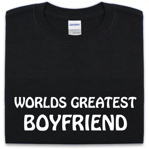 

worlds greatest boyfriend t-shirt s-xxl mens gift for him, White;black