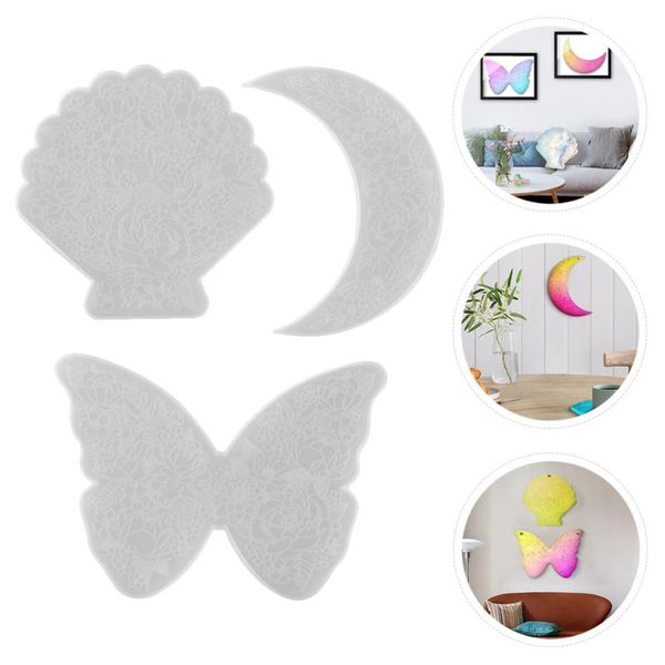 

mats & pads 3pcs silicone molds unique wall ornament mold diy cup mat making