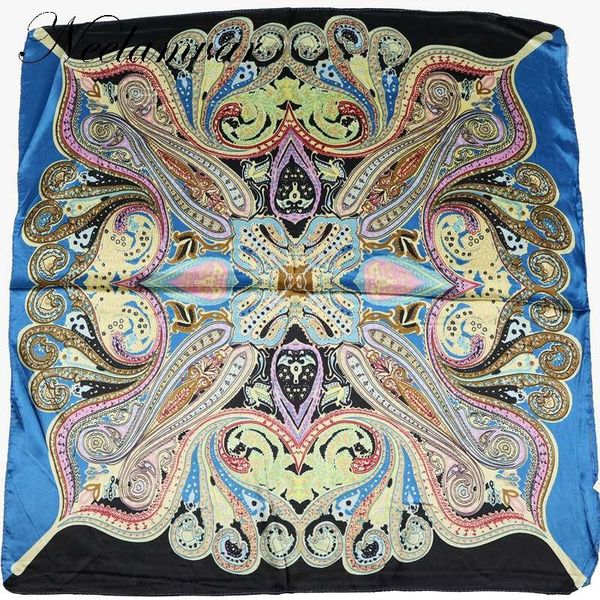 

scarves 2021 arrival silk polyester square scarf woman scarves&wraps foulard accessory 60*60cm, Blue;gray