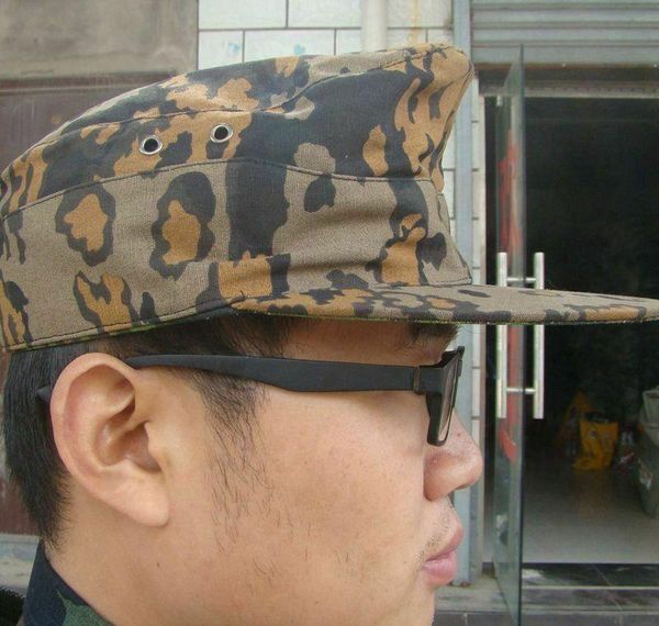 

wwii german elite army oakleaf camo reversible field cap military hat collection world store outdoor hats, Black;white