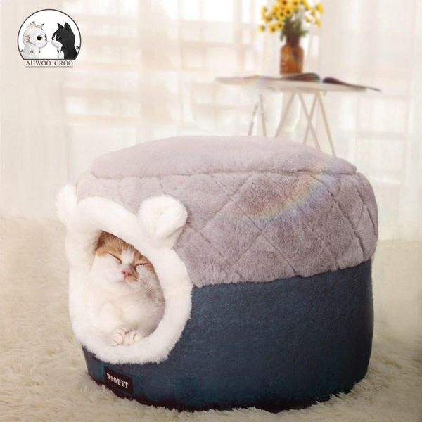 

cat toys basket bed house soft plush kennel puppy cushion small dogs cats nest winter warm sleeping pet home dog mat supplies