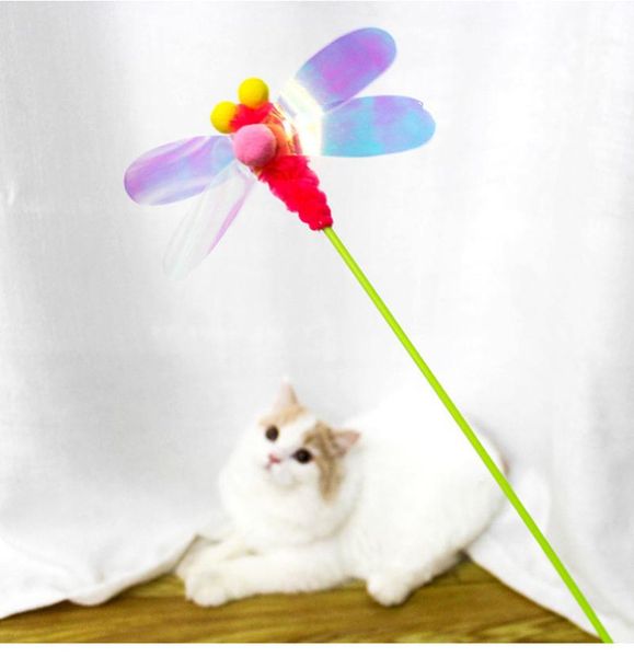 

cat toys insect dragonfly playful stick toy combination pet supplies christmas gift happy interactive attraction