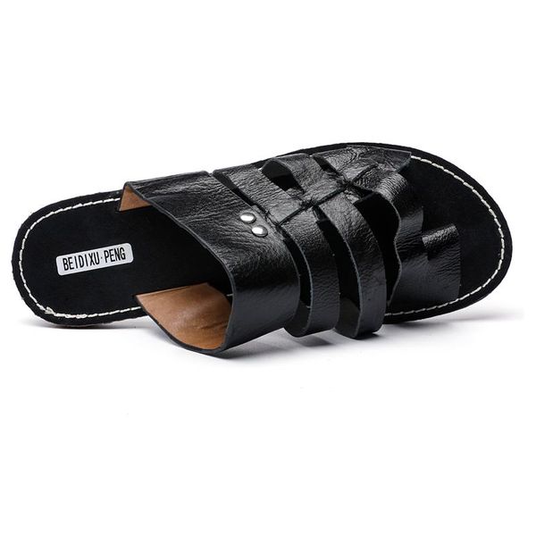 

men shoes slip on casual walking half slippers comfortable soft, Black