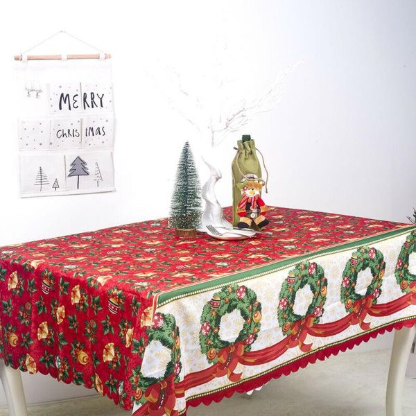 

table cloth faroot christmas cover festive decor staff party 180x150cm red and white printed high quality