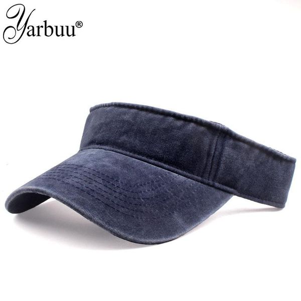 

wide brim hats [yarbuu] visor hat summer women's golf sun baseball caps adjustable size viseira beanies beach empty cap sports, Blue;gray
