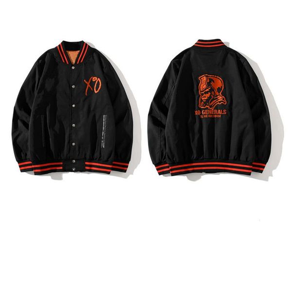

famous designer jackets, baseball uniforms, embroidered words, red borders, autumn wear, black size m-xxxl, Black;brown