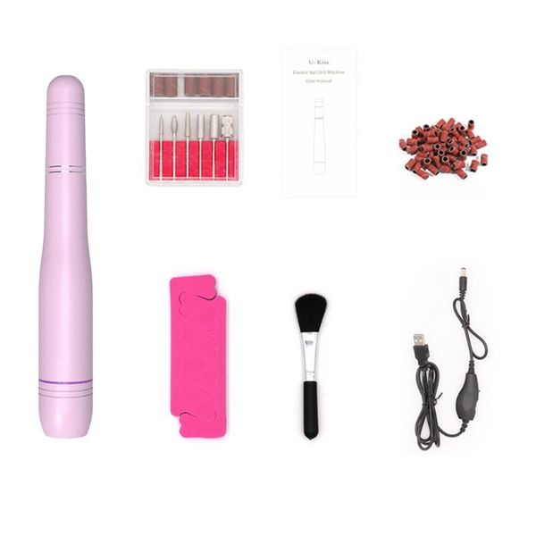 

nail art equipment drill machine 35000 rpm portable rechargeable pen apparatus for manicure gel polisher with full lcd, Silver