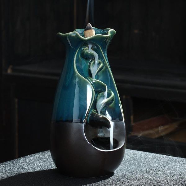 

fragrance lamps 2021 backflow incense burner smoke waterfall ceramic crafts home office mountain handicraft holder