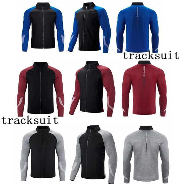 

running jackets autumn/winter long sleeve training suit men's custom football/basketball appearance knit jacket sportswear coat, Black;red