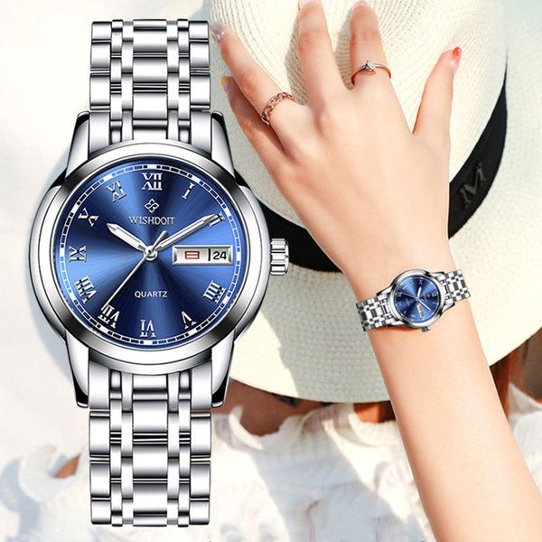 

swiss watch women's high grade temperament automatic steel belt fashion trend luminous waterproof new mechanical, Slivery;brown