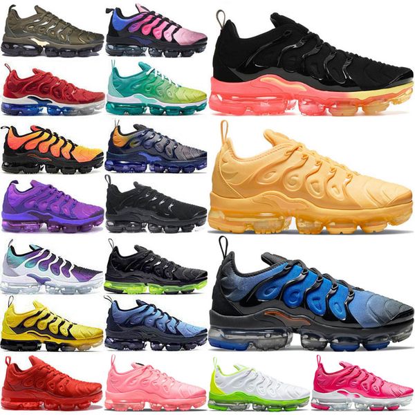 

og cushion plus tn og mens knicks bubblegum yolk cherry vapores triple black cool grey volt olive midnight navy men womens sneakers