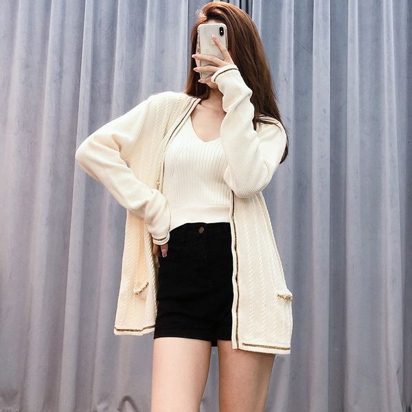 

women's sweaters soft cardigan v neck, knitted or crocheted sweater women's clothing 4z15, White;black
