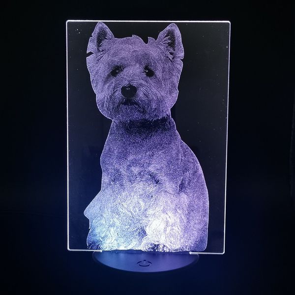 

pet dog nightlight 3d led night light baby room desk lamp bedside west-highland-white-terrier cute kids child birthday gift