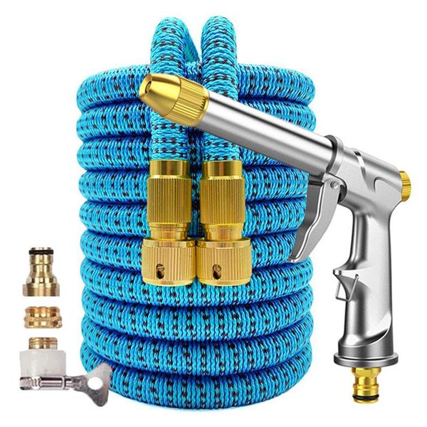 

watering equipments high pressure garden water hose with metal nozzle spray gun car wash washer pipe expandable magic hoses tools