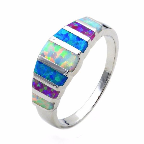 

wedding rings graceful mystic fire opal ring, Slivery;golden