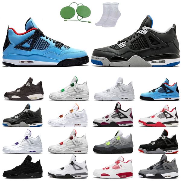 

4s man basketball shoes cool fashion color black cat court purple university red neon bred sports motorsport orange metallic dark white ceme