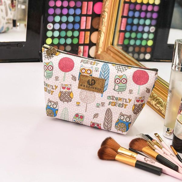 

cosmetic bags & cases womens bag korean version of the small hand-held cartoon printing waterproof wash storage
