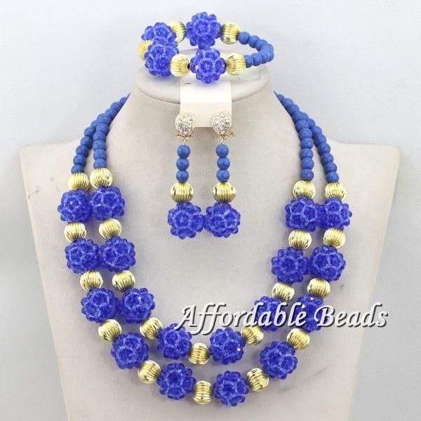 

earrings & necklace nigerian beads jewelry set sale african wholesale bn202, Silver