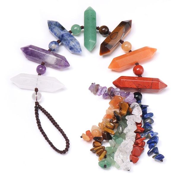 

decorative objects & figurines yoga healing 7 chakra stones symbols stone set palm natural crystal gemstones fengshui decor reiki wall art