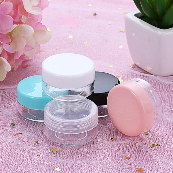 

storage bottles & jars 10pcs empty jar box face cream nail art cosmetic bead pot container refillable bottle portable plastic transparent ca