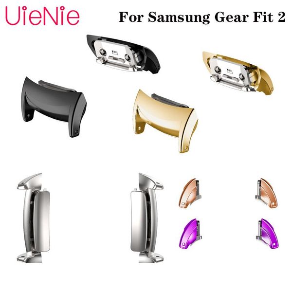 

watch bands metal connector for samsung gear fit 2 stainless steel adapter accessories bracelet easy to remove, Black;brown